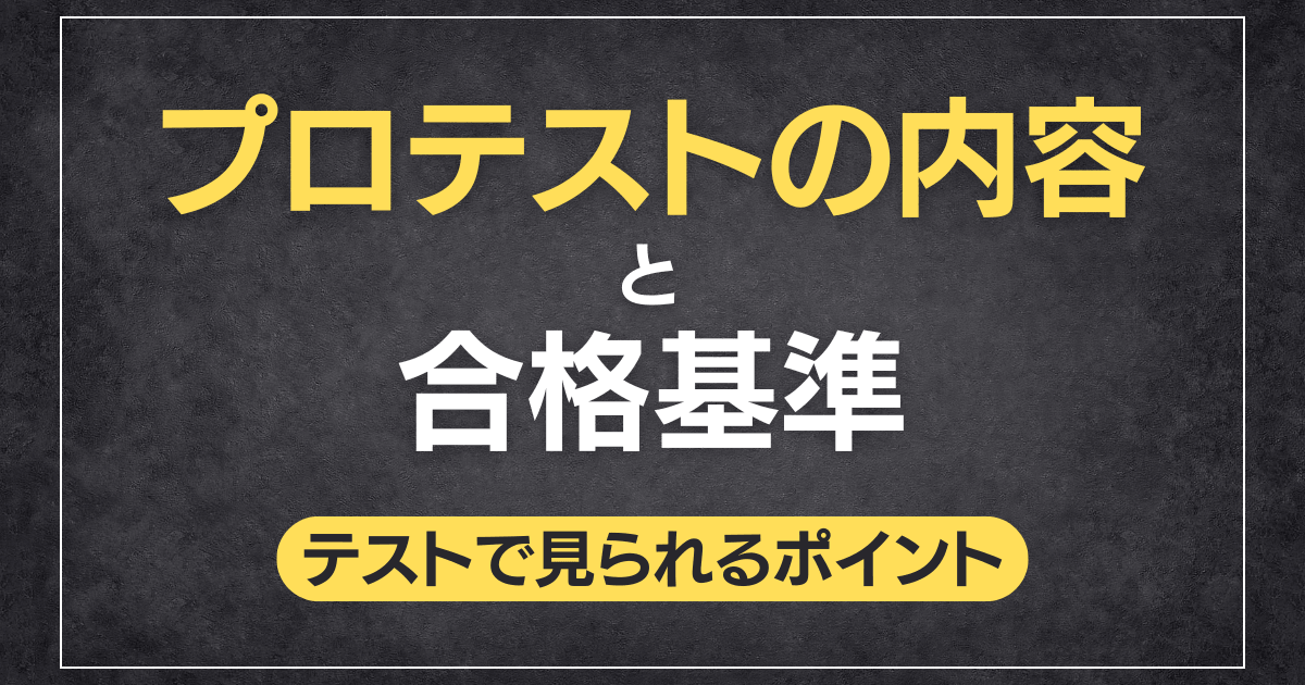 プロテストの内容と合格基準