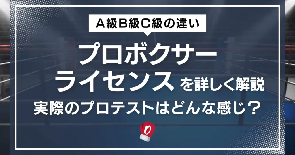 プロボクサーライセンスを詳しく解説｜実際のプロテストはどんな感じ？